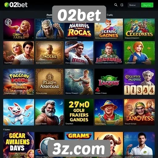 Variedade de jogos disponíveis no 02bet é notável